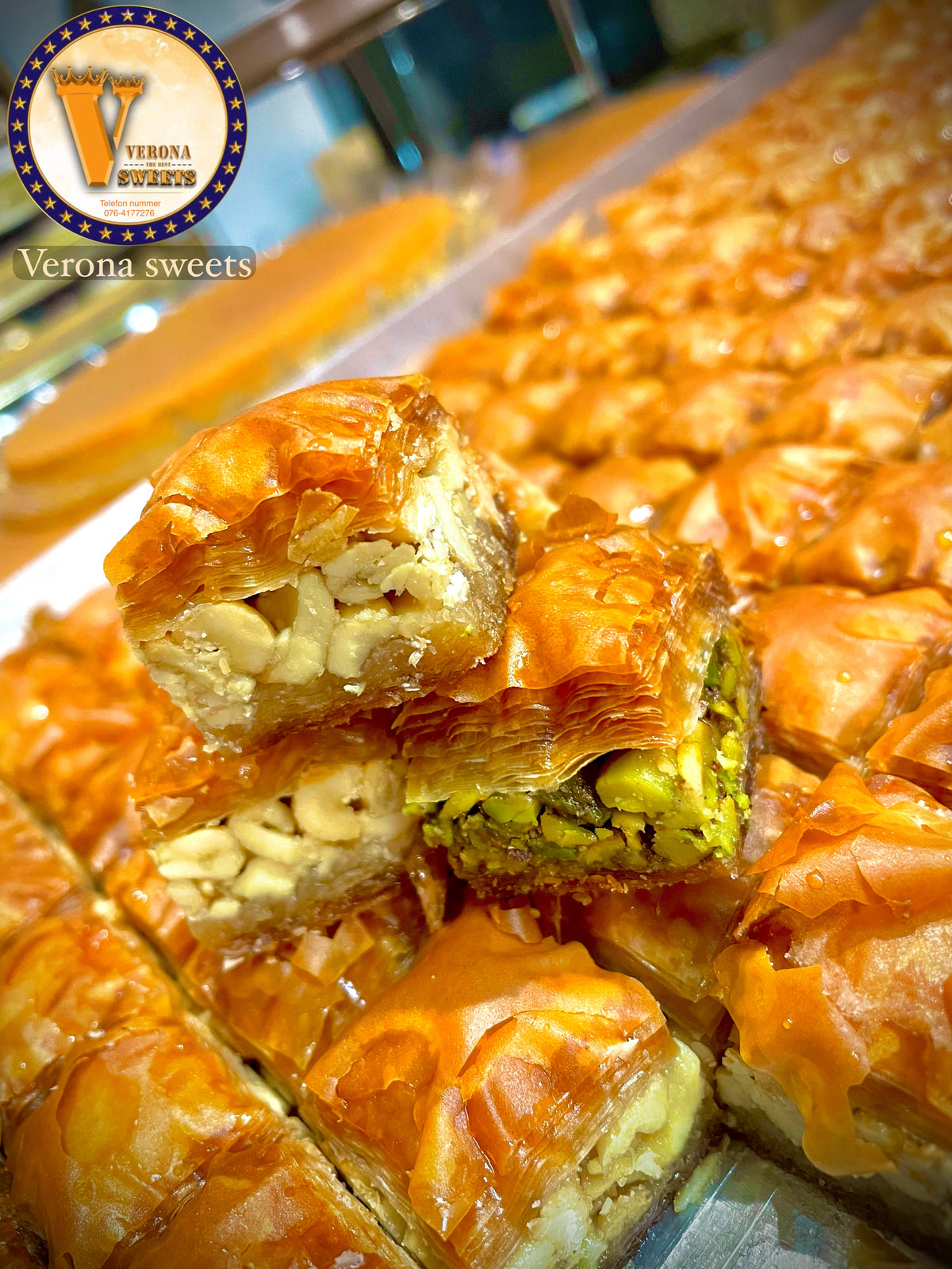 بقلاوة كاجو فاخرة - Cashewnötsbaklava متوفرة بأحجام 500g و 1000g - Verona Sweets