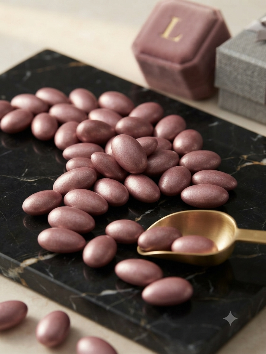 Dragia med mandel & choklad & rosa ،